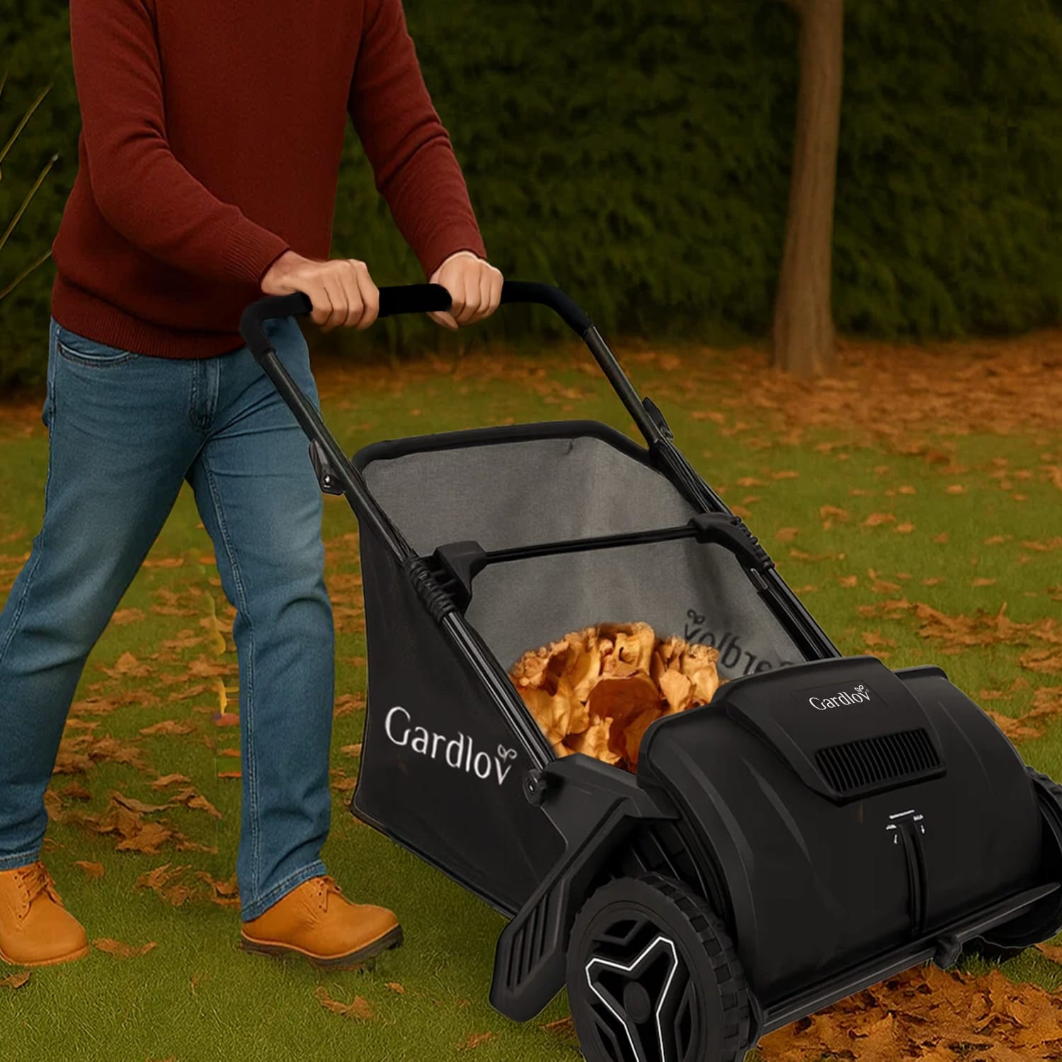 Praktický ručný zberač lístia a trávy